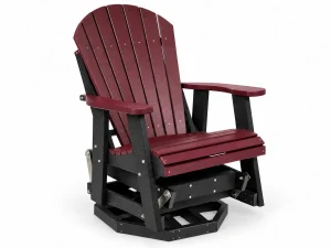 202SW Adirondack Swivel Glider poly outdoor furniture in Black Cherry on Black