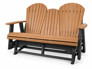 205 Adirondack 5ft Glider poly outdoor furniture in Cedar on Black