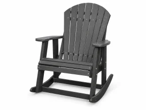 212 Adirondack 2ft Rocker poly outdoor furniture in Charcoal on Black