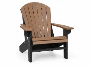 242 Stationary Adirondack Chair poly outdoor furniture in Pecan on Black