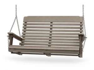 324 Tiara Vista 4ft Swing poly outdoor furniture in Weathered Wood on Tudor Brown