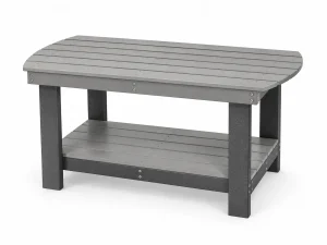 3416 Coffee Table poly outdoor furniture in Dove Gray on Charcoal