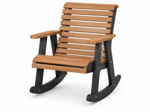 412 Crest Villa 2ft Rocker poly outdoor furniture in Cedar on Black