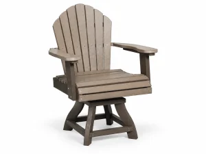 652SW Swivel Dining Chair with Arms poly outdoor furniture in Weathered Wood on Tudor Brown