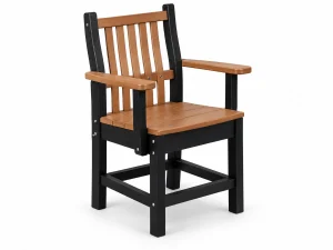 662A Arm Chair poly outdoor furniture in Pecan on Black