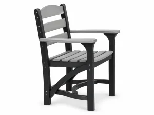 862A New Pointe Arm Chair poly outdoor furniture in Dove Gray on Charcoal